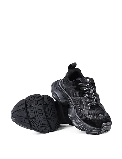 Женские кроссовки MIRATON кожаные черные - фото 2 - Miraton