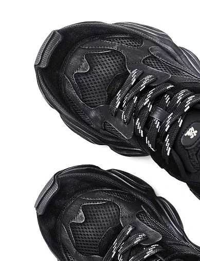 Женские кроссовки MIRATON кожаные черные - фото 5 - Miraton