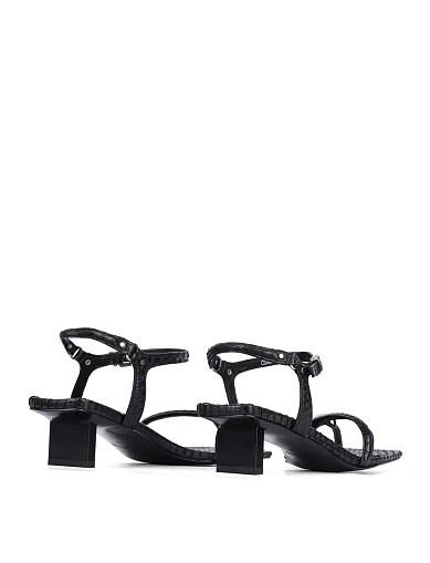 Женские босоножки MIRATON кожаные черные - фото 4 - Miraton