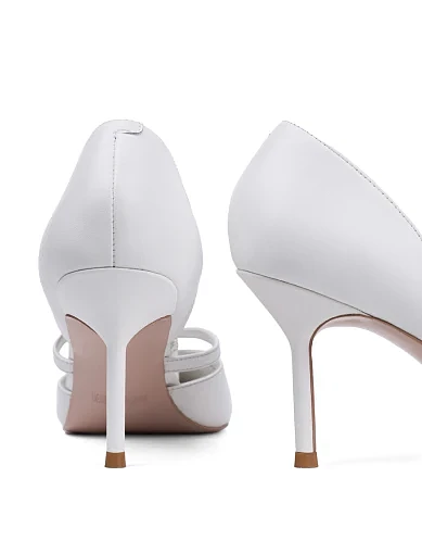 Женские туфли MIRATON кожаные белые - фото 2 - Miraton