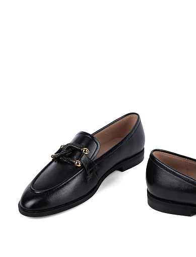 Женские слиперы MIRATON кожаные черные - фото 2 - Miraton