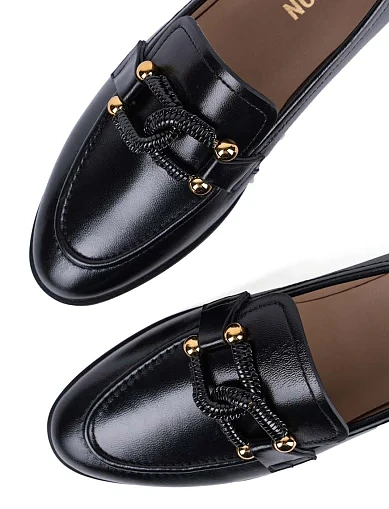 Женские слиперы MIRATON кожаные черные - фото 6 - Miraton