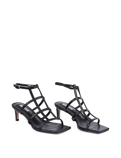 Женские босоножки MIRATON кожаные черные - фото 4 - Miraton