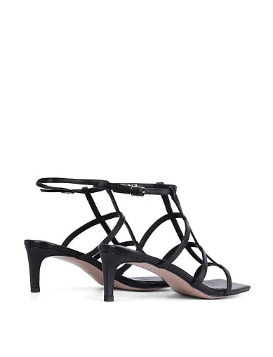 Женские босоножки MIRATON кожаные черные - фото 5 - Miraton