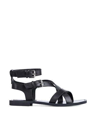 Женские сандалии MIRATON кожаные черные - фото 1 - Miraton