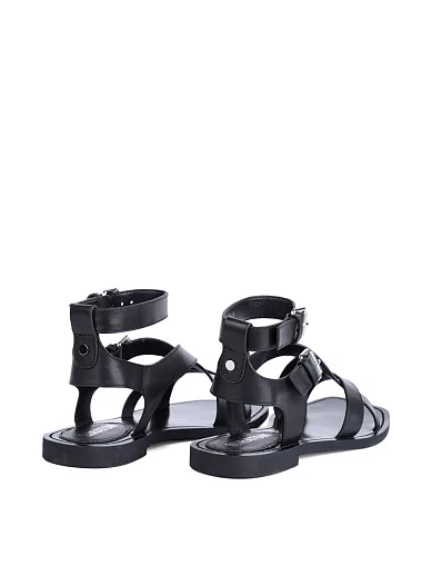 Женские сандалии MIRATON кожаные черные - фото 4 - Miraton