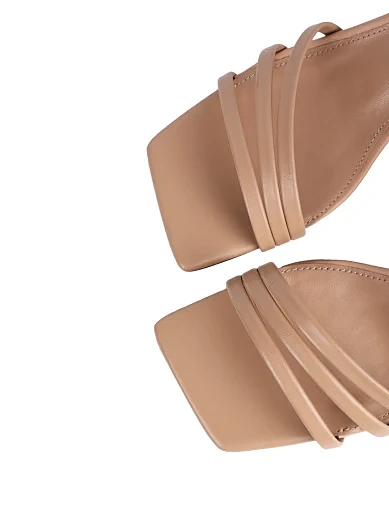 Женские босоножки Attizzare кожаные бежевые - фото 6 - Miraton