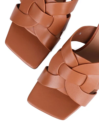 Женские сабо Attizzare кожаные коричневые - фото 5 - Miraton