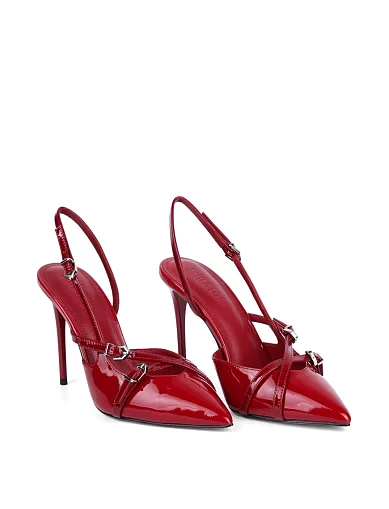 Жіночі туфлі слінгбеки MIRATON лакові бордові (1959-132-H185) - фото 3 - Miraton