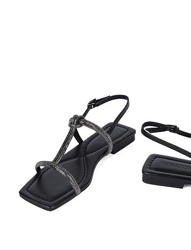 Женские сандалии MIRATON кожаные черные - фото 3 - Miraton