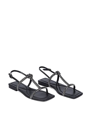 Женские сандалии MIRATON кожаные черные - фото 4 - Miraton