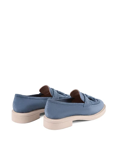 Жіночі туфлі лофери MIRATON велюрові сині (511S-03-C271) - фото 4 - Miraton