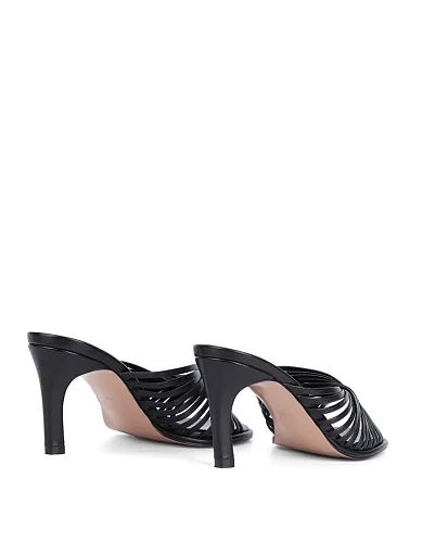 Женские сабо MIRATON кожаные черные - фото 4 - Miraton