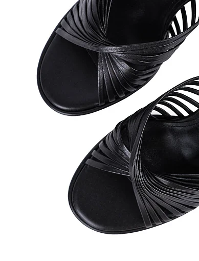 Женские сабо MIRATON кожаные черные - фото 5 - Miraton