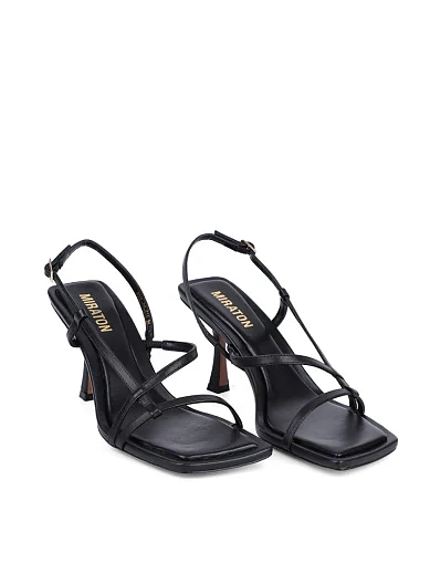 Женские босоножки MIRATON кожаные черные - фото 4 - Miraton