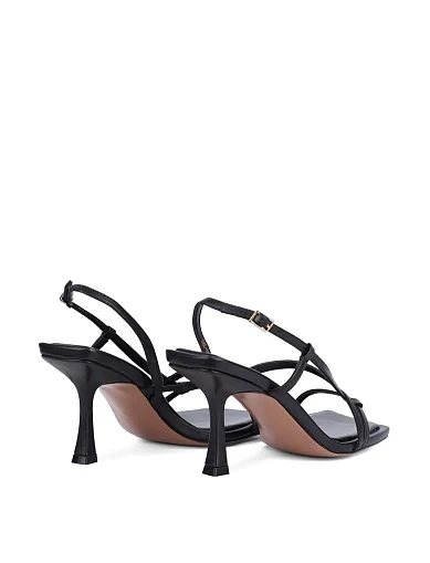 Женские босоножки MIRATON кожаные черные - фото 5 - Miraton