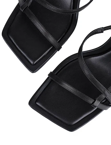 Женские босоножки MIRATON кожаные черные - фото 6 - Miraton