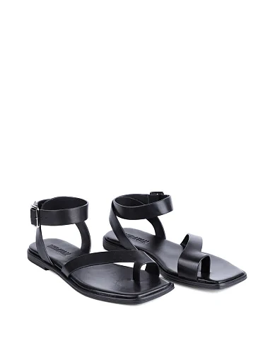 Женские сандалии MIRATON кожаные черные - фото 4 - Miraton