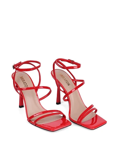 Женские босоножки MIRATON лаковые красные - фото 4 - Miraton