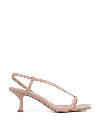 Женские босоножки MIRATON кожаные бежевые - фото 1 - Miraton