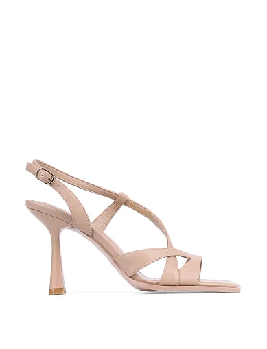 Женские босоножки MIRATON кожаные бежевые - фото 1 - Miraton