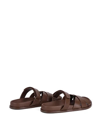 Женские шлепанцы MIRATON кожаные коричневые - фото 5 - Miraton