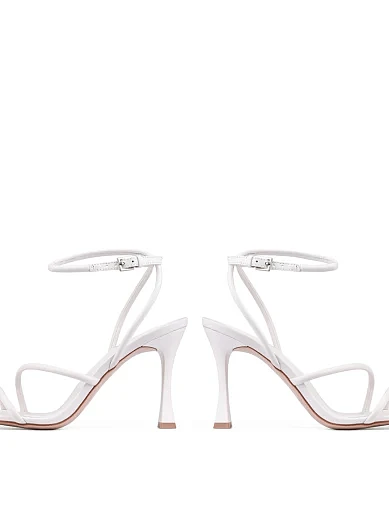 Женские босоножки Mia May  кожаные белые - фото 2 - Miraton