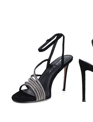 Жіночі босоніжки MiaMay велюрові чорні (TYL1214A-15-1) - фото 2 - Miraton