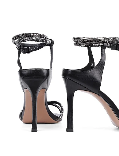 Женские босоножки MIRATON кожаные черные - фото 2 - Miraton