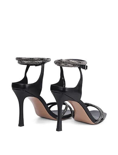 Женские босоножки MIRATON кожаные черные - фото 4 - Miraton