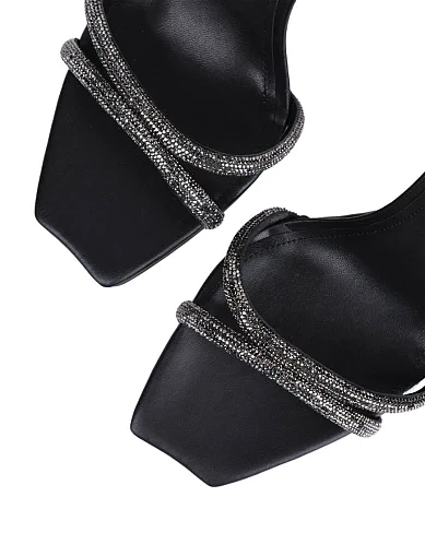 Женские босоножки MIRATON кожаные черные - фото 5 - Miraton