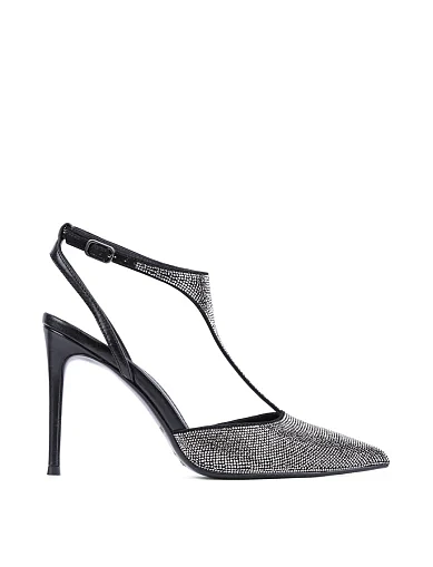 Женские туфли слингбеки MiaMay кожаные черные - фото 1 - Miraton