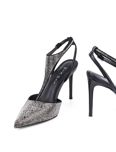 Женские туфли слингбеки MiaMay кожаные черные - фото 2 - Miraton