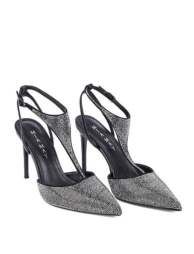 Женские туфли слингбеки MiaMay кожаные черные - фото 3 - Miraton