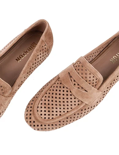 Женские слиперы MIRATON велюровые бежевые - фото 5 - Miraton