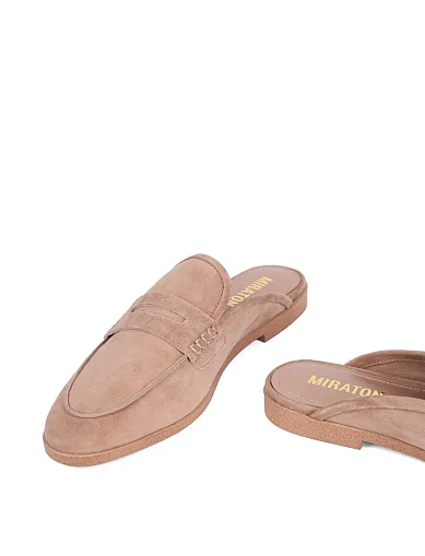 Жіночі сліпери MIRATON велюрові бежеві (X001-A-11) - фото 2 - Miraton
