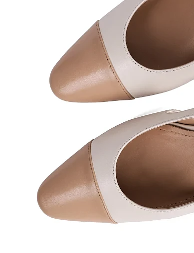 Жіночі туфлі Attizzare шкіряні рисового кольору (TG239121-192 SS25) - фото 5 - Miraton