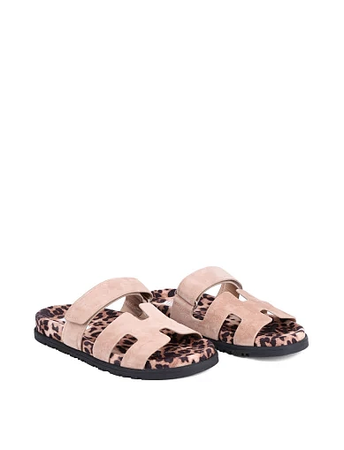 Женские шлепанцы Attizzare замшевые бежевые - фото 3 - Miraton