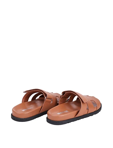 Женские шлепанцы Attizzare кожаные коричневые - фото 4 - Miraton