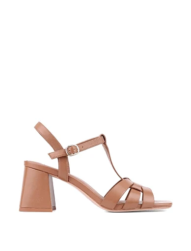 Жіночі босоніжки Attizzare шкіряні коричневі (W510L-1901) - фото 1 - Miraton