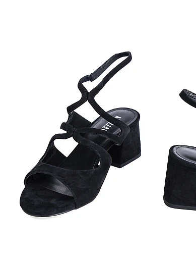 Женские босоножки Attizzare велюровые черные - фото 2 - Miraton