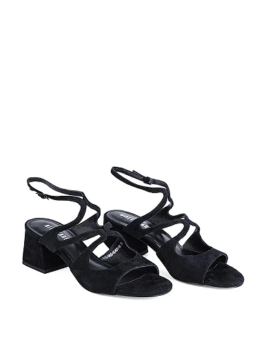 Женские босоножки Attizzare велюровые черные - фото 3 - Miraton