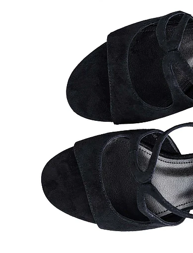 Женские босоножки Attizzare велюровые черные - фото 5 - Miraton