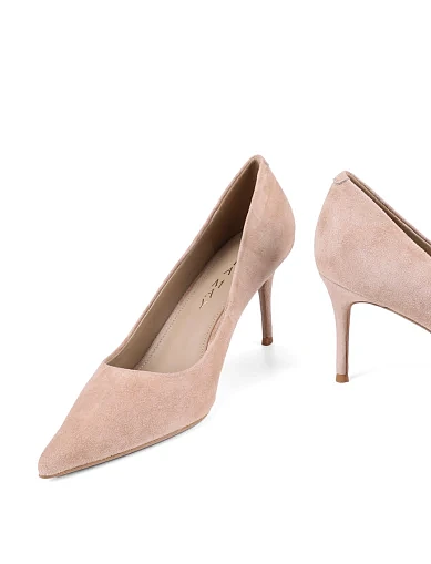 Женские туфли лодочки Mia May велюровые бежевые - фото 2 - Miraton