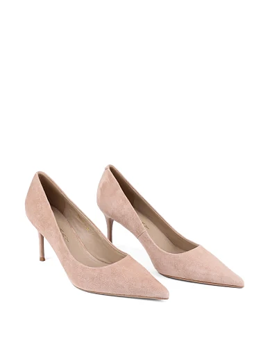 Женские туфли лодочки Mia May велюровые бежевые - фото 3 - Miraton