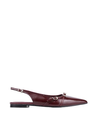 Женские балетки MIRATON кожаные бордовые - фото 1 - Miraton