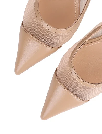 Жіночі туфлі слінгбеки MIRATON шкіряні бежеві (YD6153-03) - фото 5 - Miraton