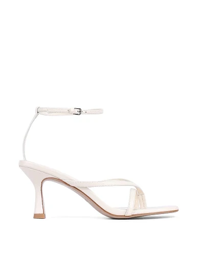 Женские босоножки MIRATON кожаные рисового цвета - фото 1 - Miraton