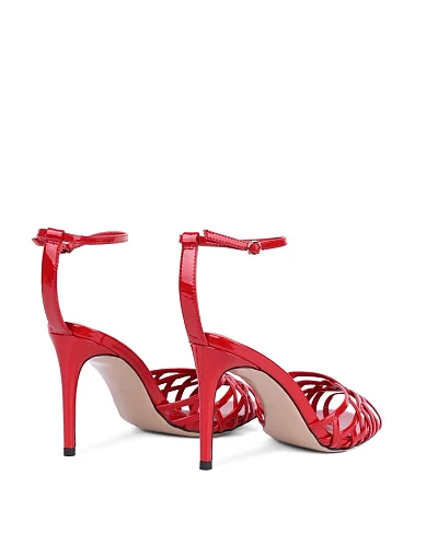 Женские босоножки MIRATON лаковые красные - фото 5 - Miraton