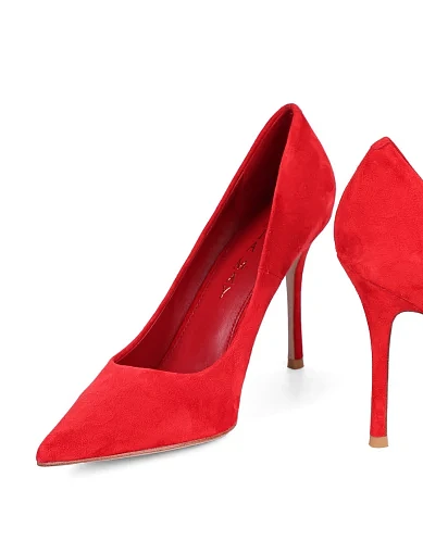 Женские туфли лодочки MiaMay велюровые красные - фото 2 - Miraton